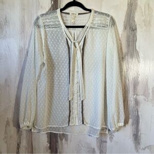 Matilda Jane Long Sleeve Sheer Blouse Size L